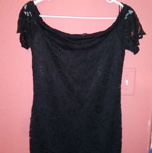 Black off the shoulder dress